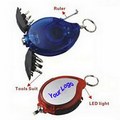 Multi Function Keychain w/ Screwdriver, Led Light & Measuring Tape